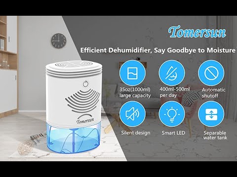 Dehumidifier TOMERSUN Small Dehumidifier with 35oz(1000ml) Capacity,Portable and Mini Dehumidifier