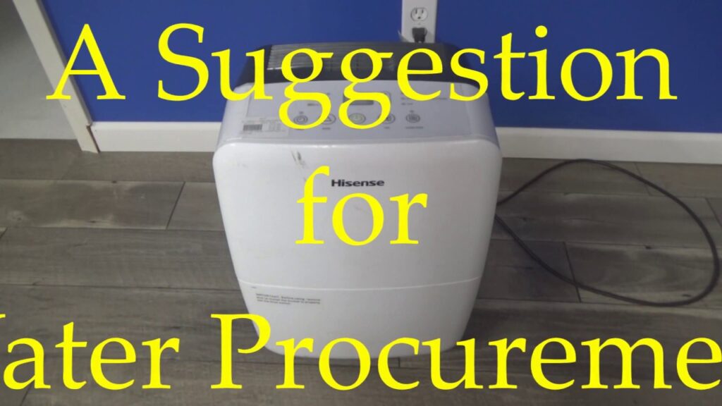 Using a Dehumidifier as a Prepper Water Source